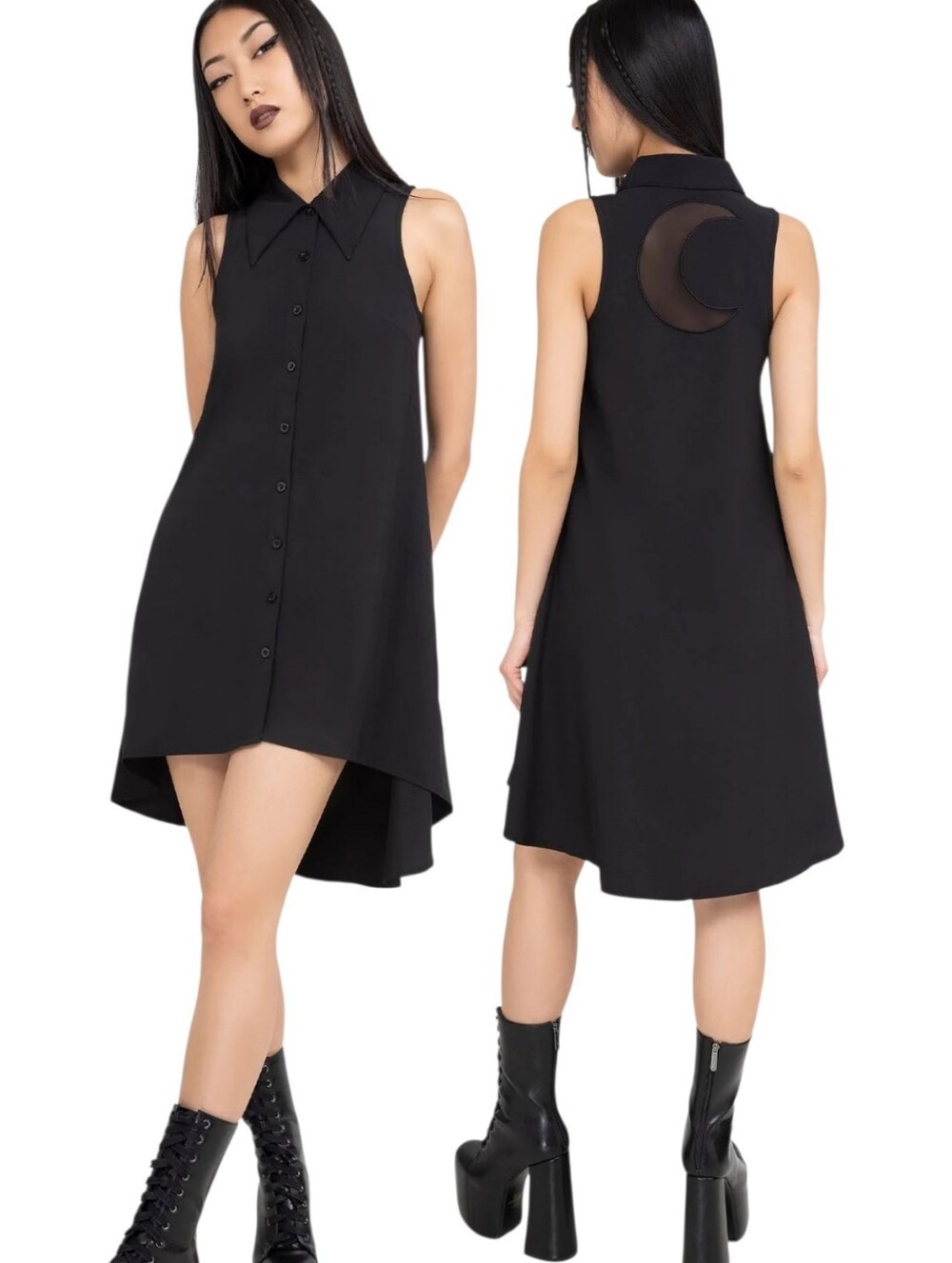 KILLSTAR Kihilist Olde Night High Low Shift Dress - Size S